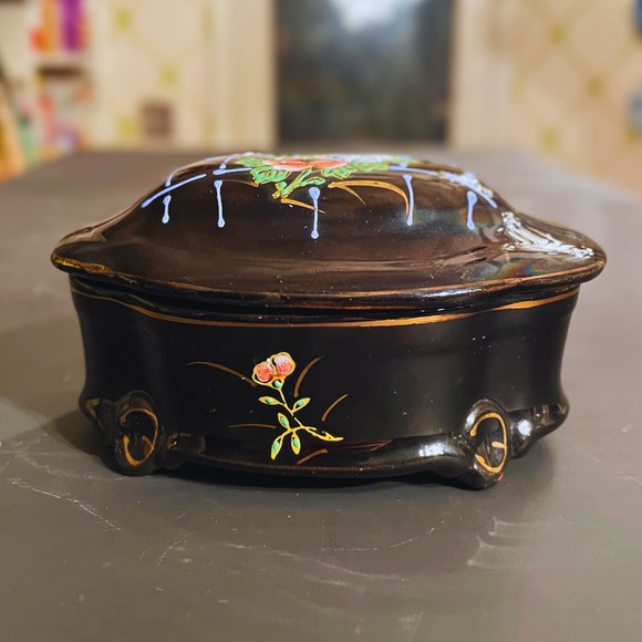 Tashiro Shoten Japanese Blackware Trinket Box - Picture 2 of 9